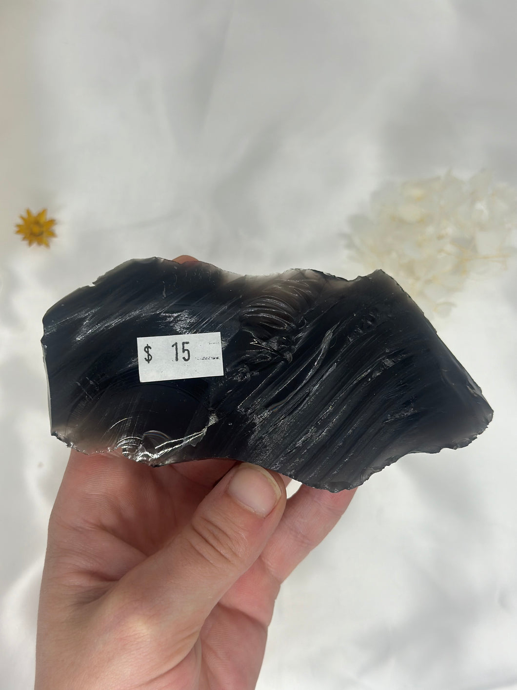 Raw Black Obsidian